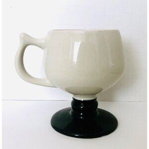 Hall China Footed Coffee Mug Vintage Pottery Ceramic Pedestal Cup USA 9 Oz.